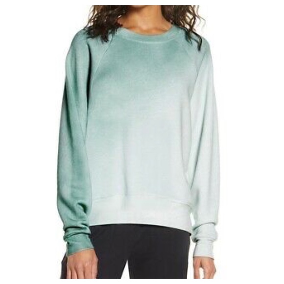 Zella Jamie Space Dye Crew Neck Long Sleeve Sweatshirt Teal Morn Women’s S - Picture 1 of 12